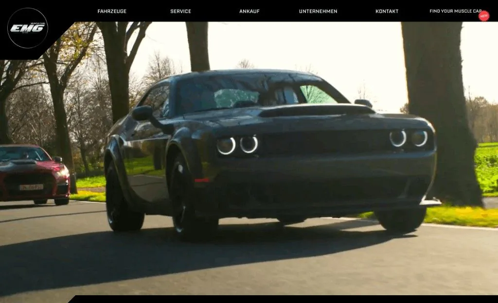 Automobilhandel und Markenauftritt: Screenshot EMG Cars